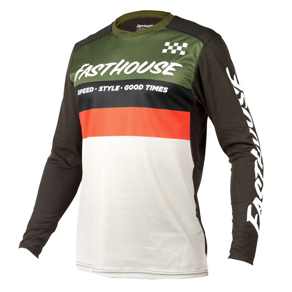 Fasthouse Youth Alloy Kilo Long Sleeve Jersey Olive/White