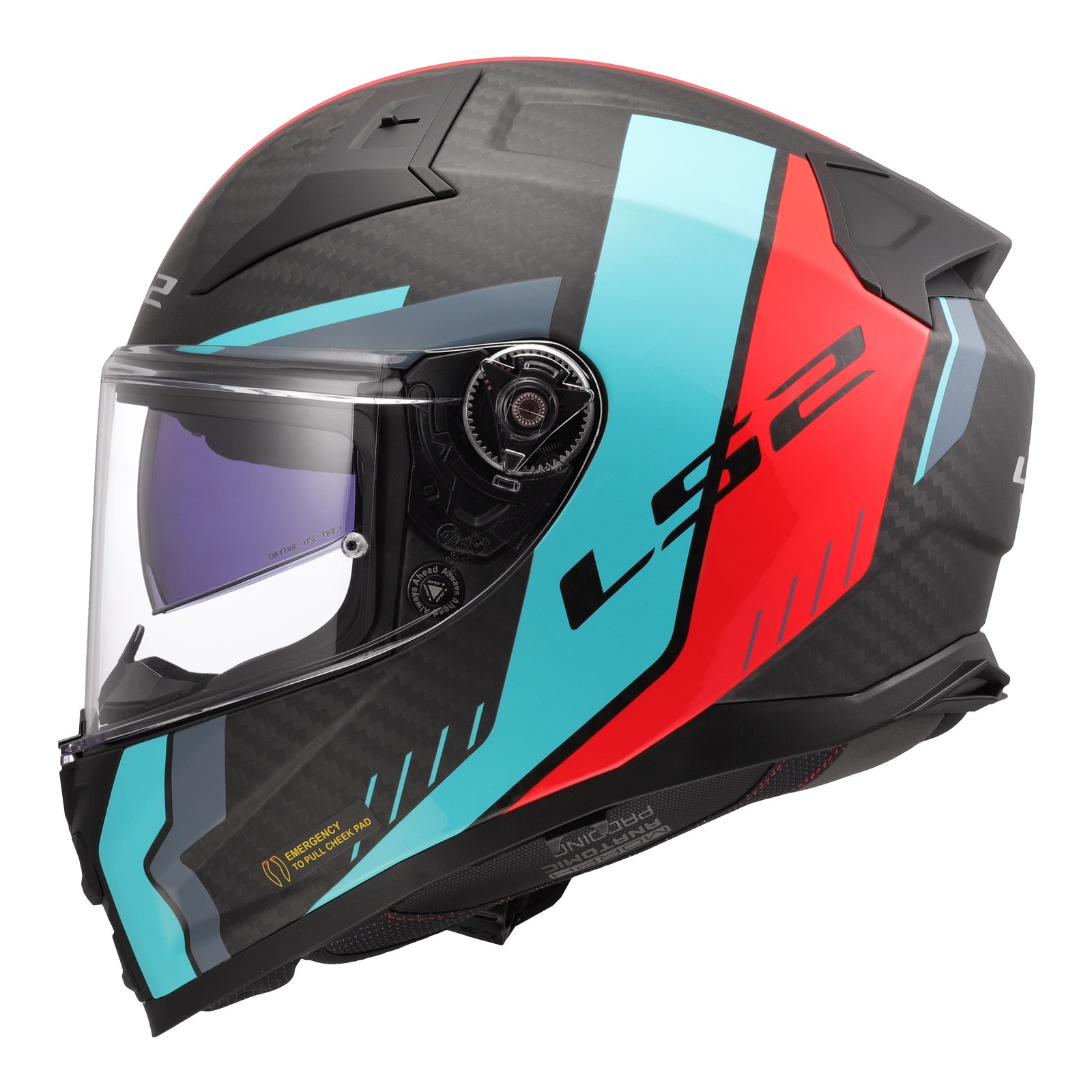 LS2 FF811 Vector II C Grid Road Helmet Red Cyan - Image 2