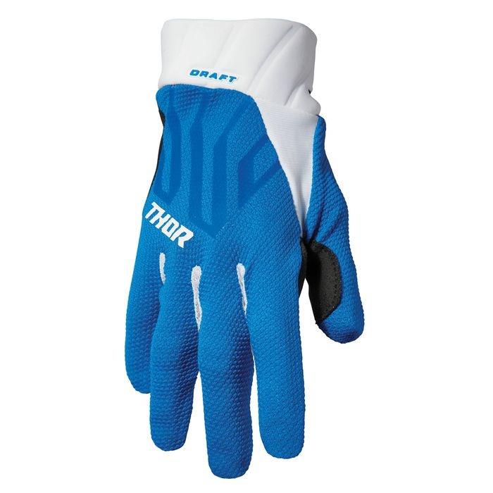 Thor Draft Motocross Gloves Blue/White - Image 1
