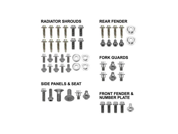 BODY PANEL BOLT KIT PSYCHIC KTM 125SX 2007 144SX 2007 150XC 2010 150XCW 16-20 200EXC 16-20 200XC - Image 1