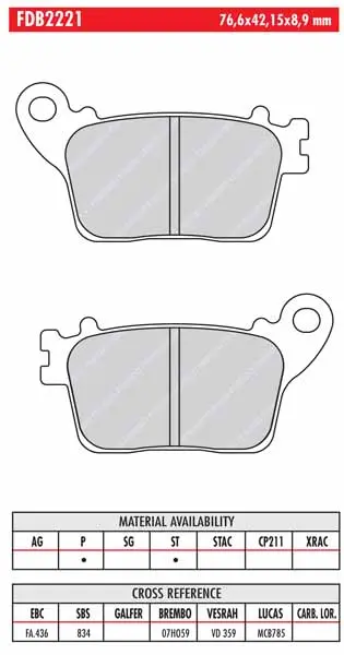 FERODO BRAKE BPADS FA88