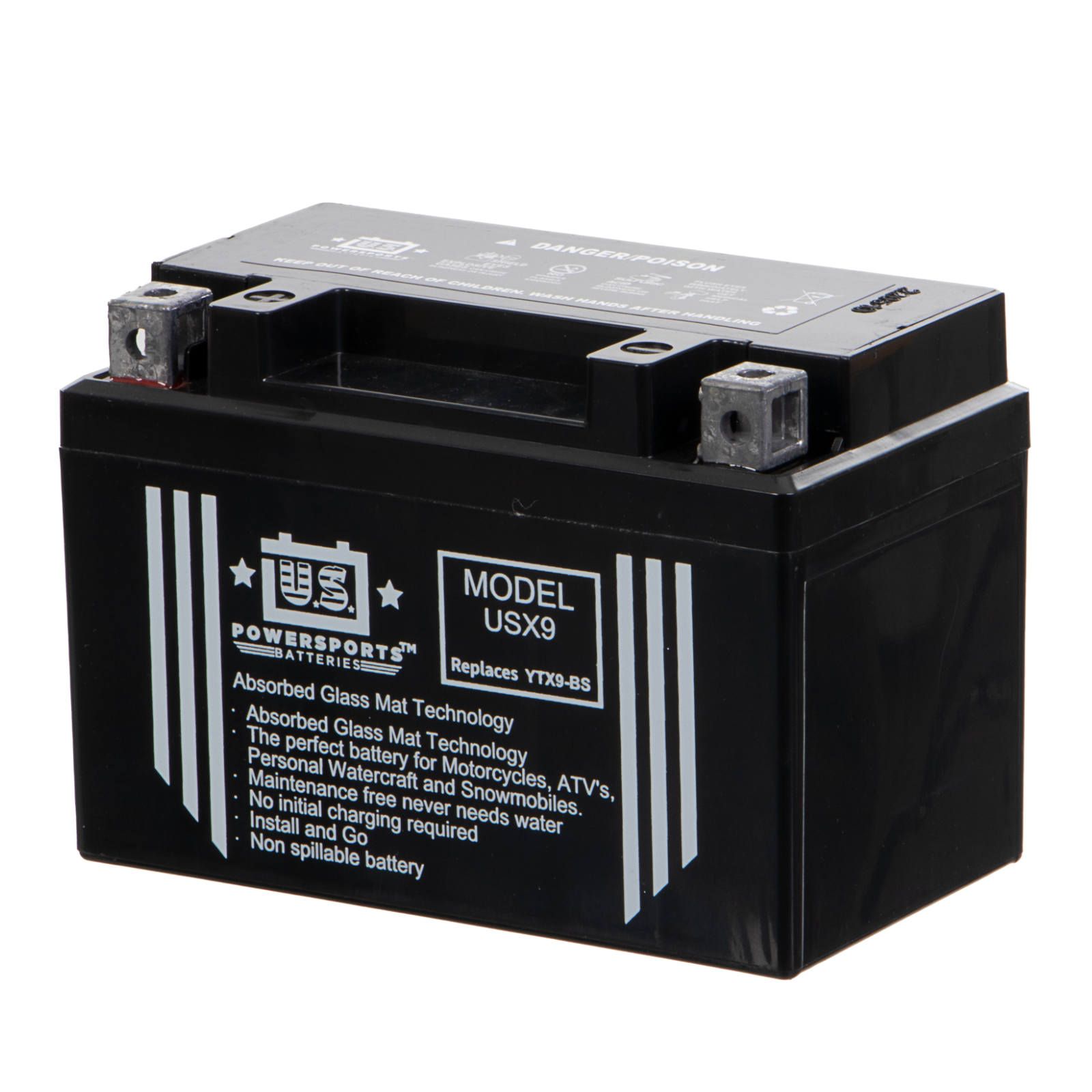 USPS AGM BATTERY USX9 YTX9-BS *10 - Image 1