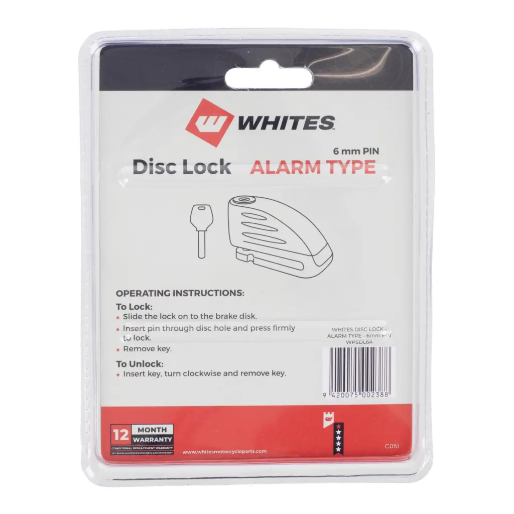 WMP Disc Lock Alarm Type 6mm Pin With Reminder