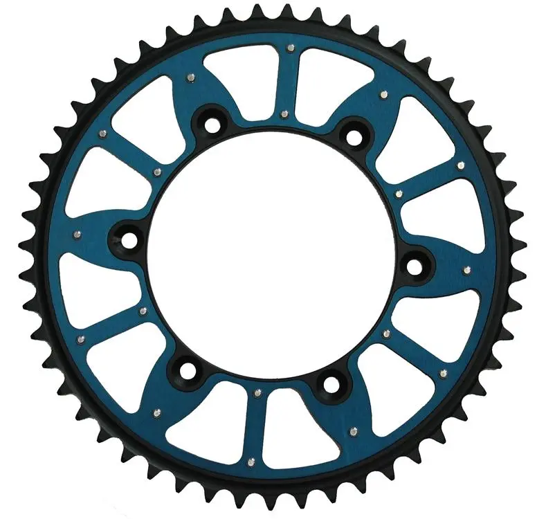 ** REAR SPROCKET YAMAH YZF STEEL TEETH/BLUE ALLOY CENTRE - Sale