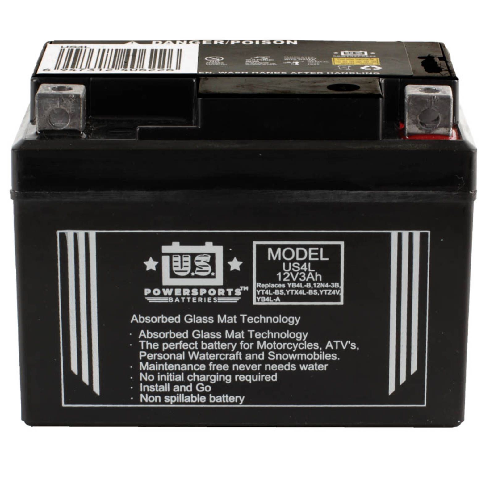 USPS AGM BATTERY US4L-BS YB4L-B *10 - Image 2