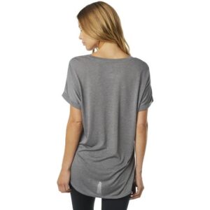 WOMENS RESPONDED SS VNECK ROLL SLEEVE [HEATHER GRAPHITE] M - Image 2