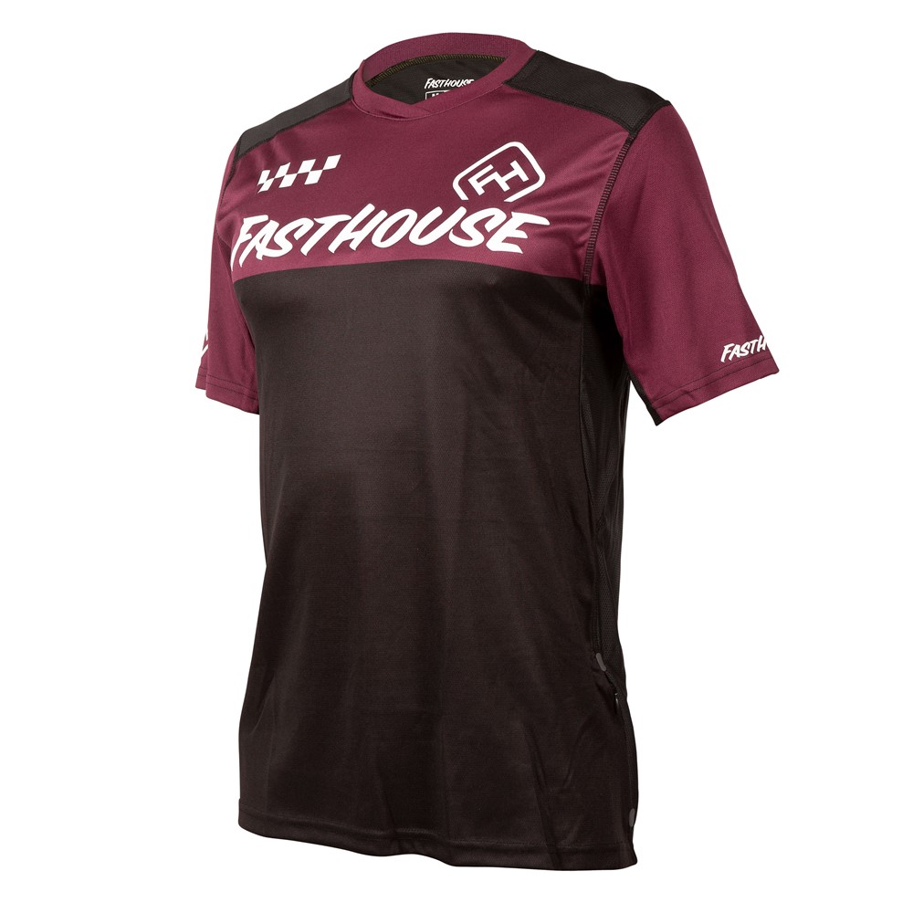 Fasthouse Alloy Block Short Sleeve Jersey Maroon/Black - Image 1