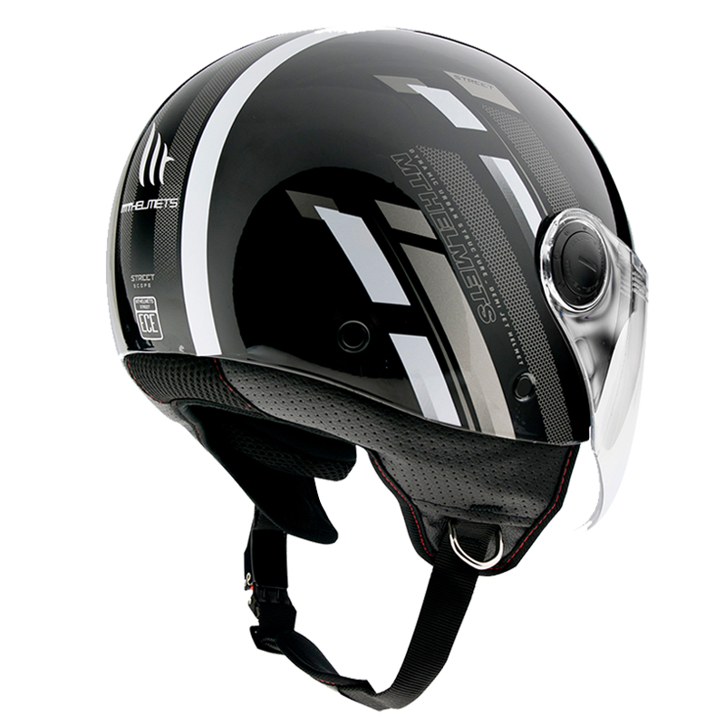 MT Street Scope Open Face Helmet Black/Grey - Image 3