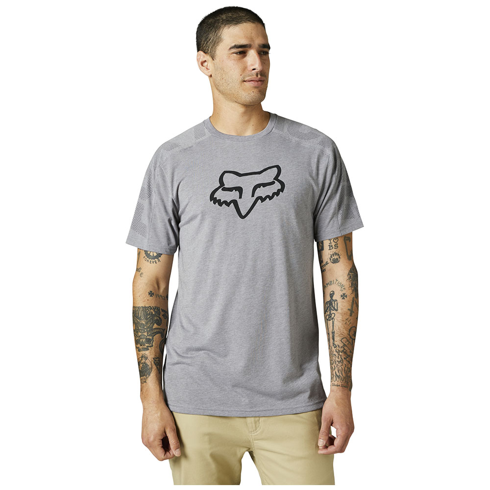Fox Dvide Tech Tee Heather Graphite - Image 1