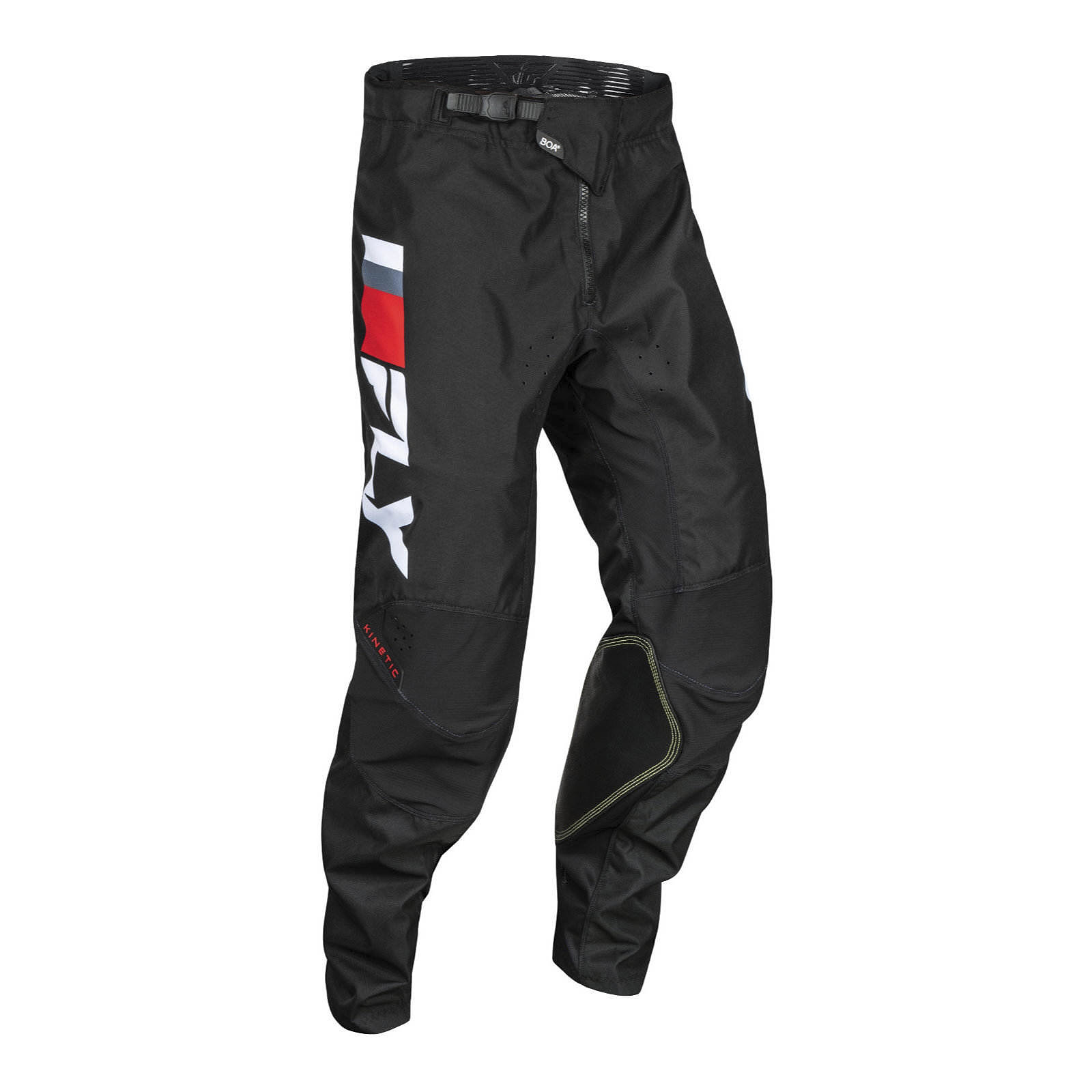 FLY Racing Kinetic Prix Motocross Pants Youth Red / Grey / White - Image 1