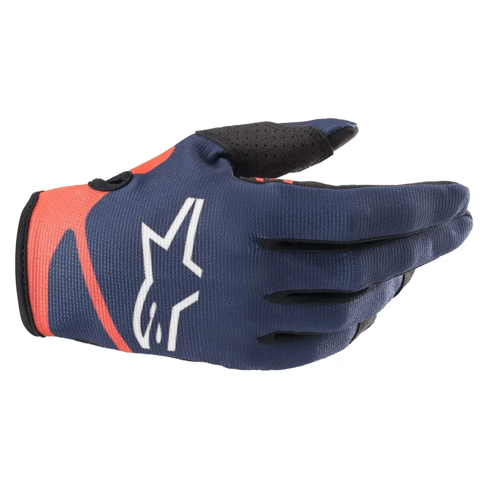 Alpinestars Radar Dark Blue/Fluoro Red Motocross Gloves
