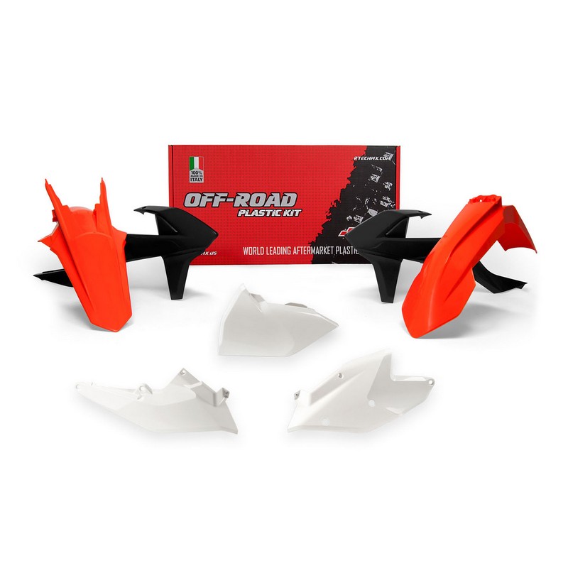 PLASTICS KIT RTECH FRONT & REAR FENDERS, SIDEPANELS & RADIATOR SHROUDS & FRONT NUMBER PLATE - Image 1