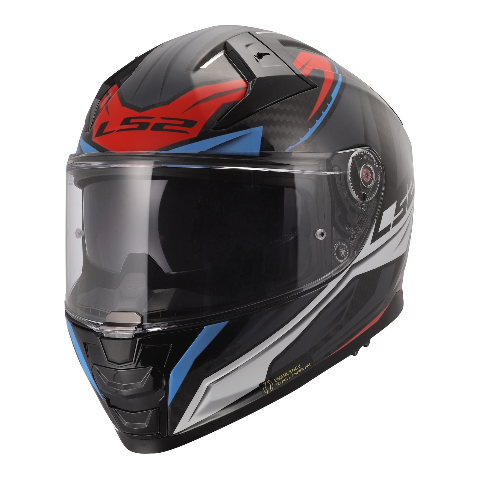 LS2 FF811 Vector II C Savage Road Helmet White Blue Red - Image 1
