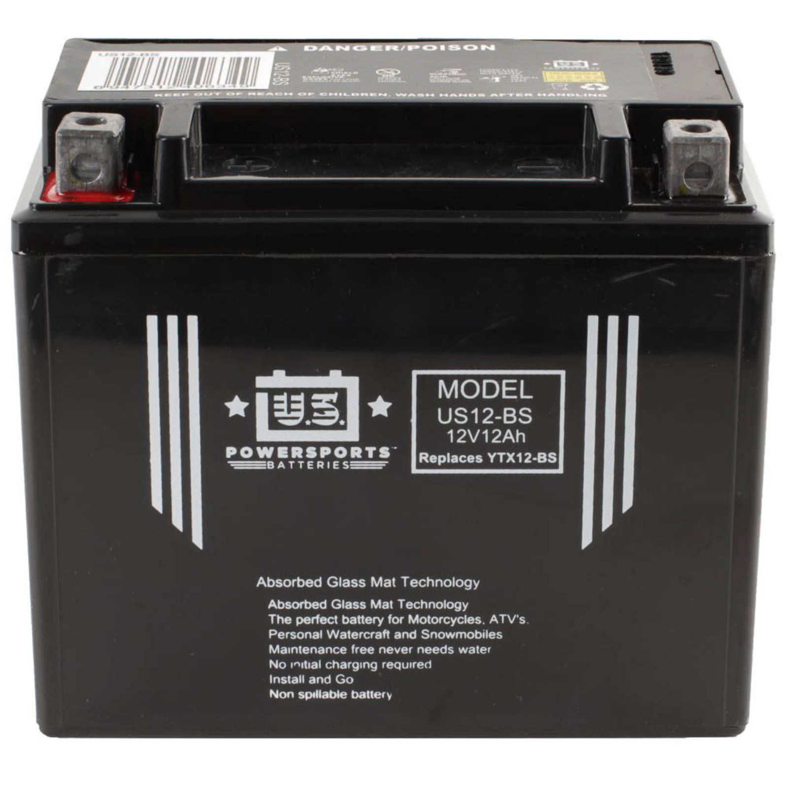 USPS AGM BATTERY USX12-BS YTX12-BS *4 - Image 2