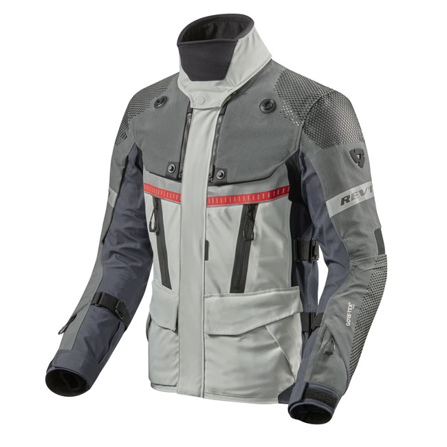 Rev'it Dominator 3 GTX Road Jacket Silver/Blue - Image 1
