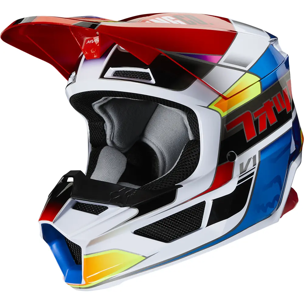 Motocross Helmet Fox V1 Yorr Youth Blue/Red