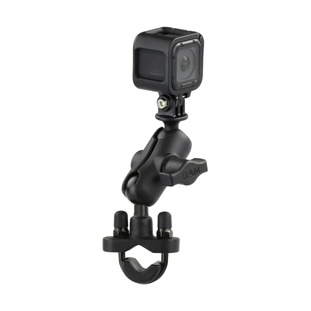 Ram H-Bar U-Bolt Double Ball Mount With Action Camera Adapater
