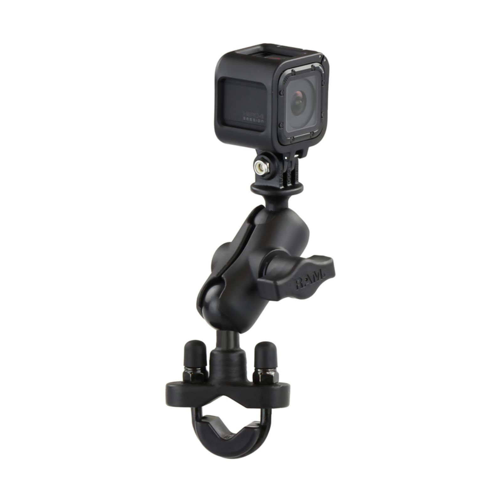 Ram H-Bar U-Bolt Double Ball Mount With Action Camera Adapater - Image 2