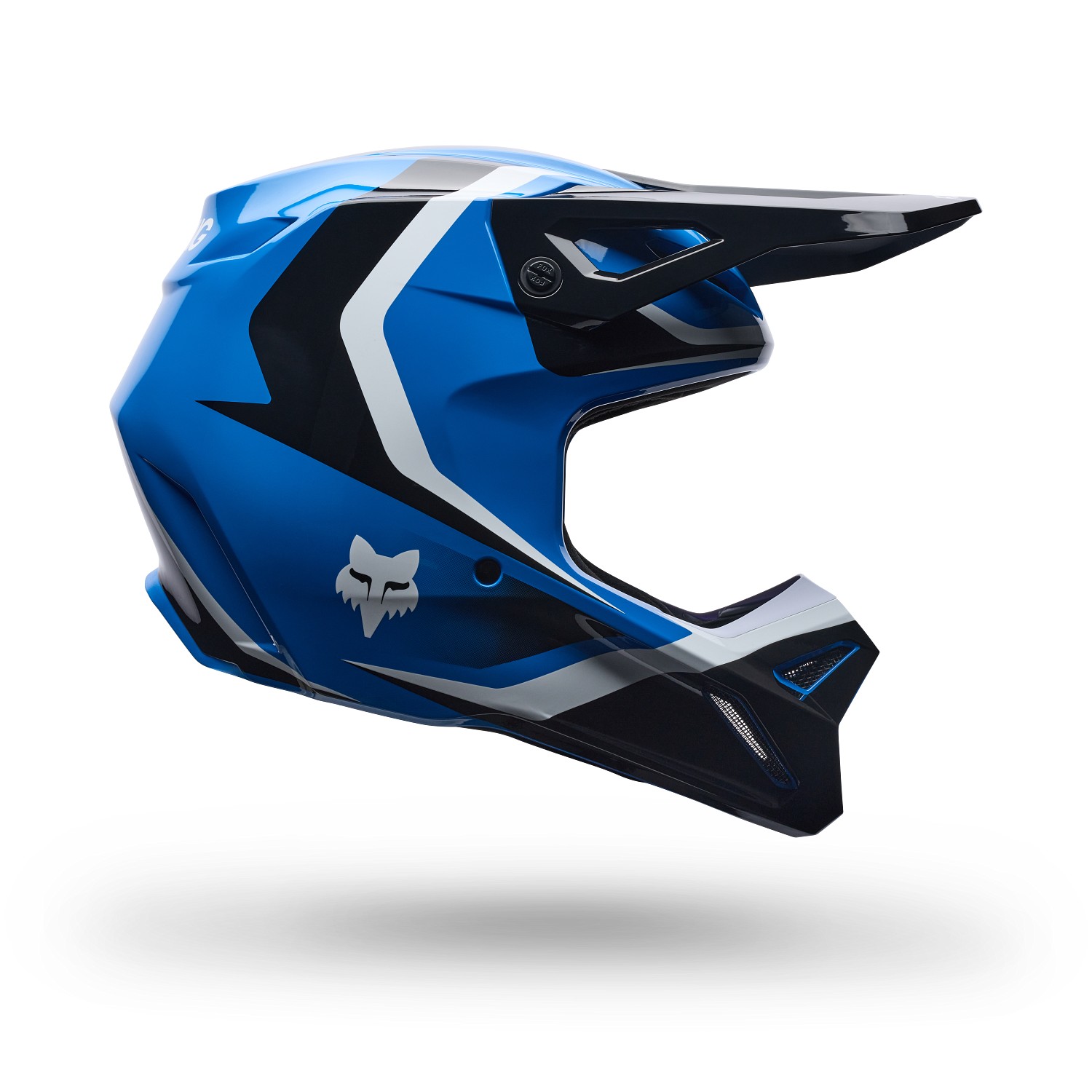 Fox V1 Frame Motocross Helmet Youth Blue - Image 1