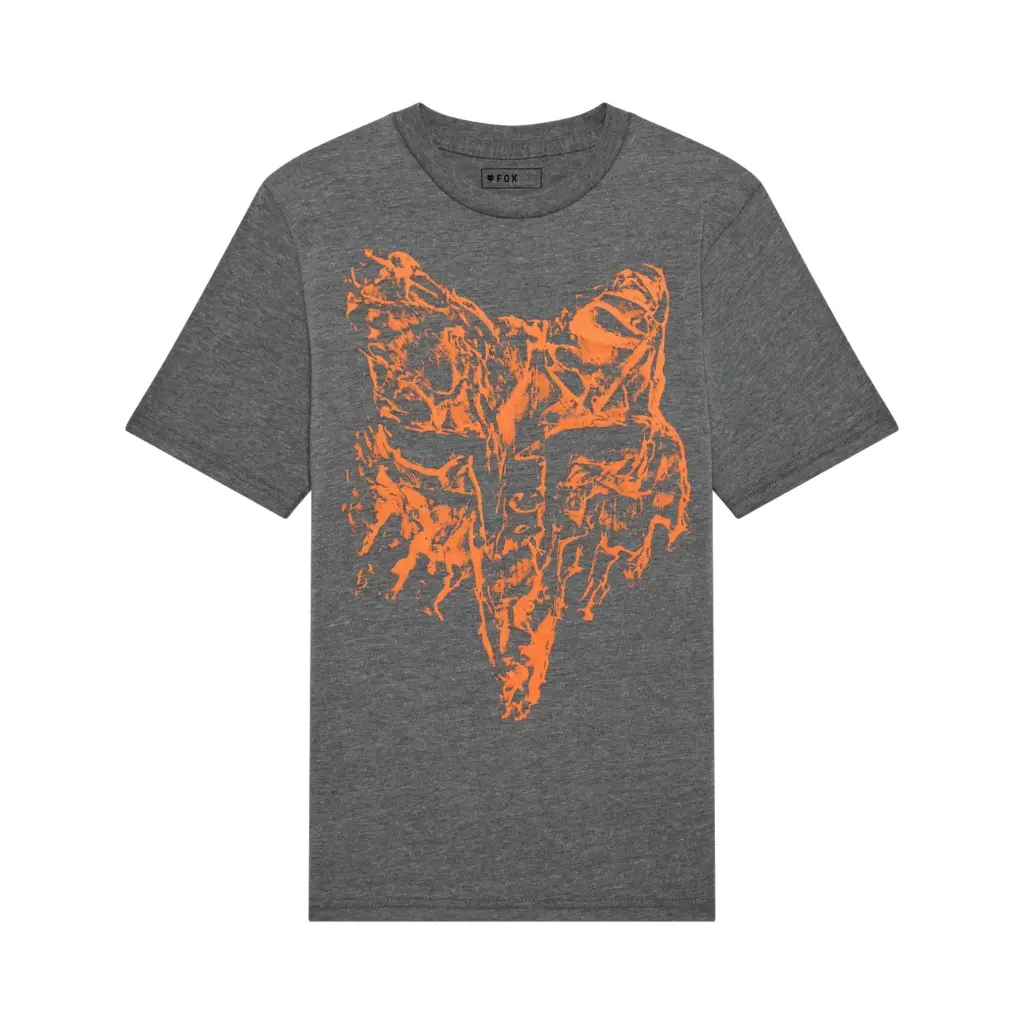 Fox Image Print Hd Tee Youth Heather Dark Grey
