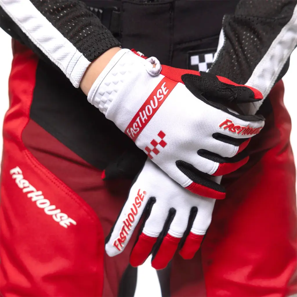 Fasthouse Youth Speed Style Mod Motocross Gloves Red/White