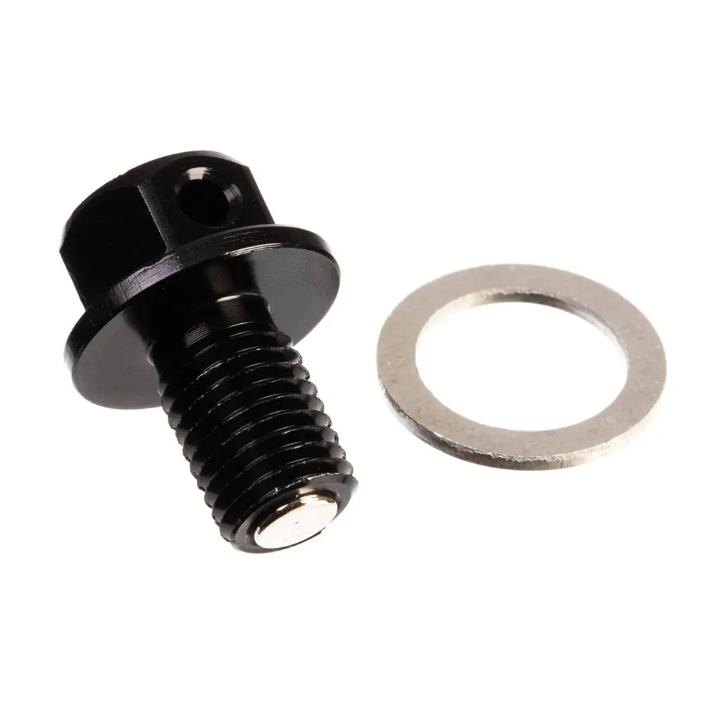 WHITES MAGNETIC SUMP PLUG BLK M10 x 15 - P1.25