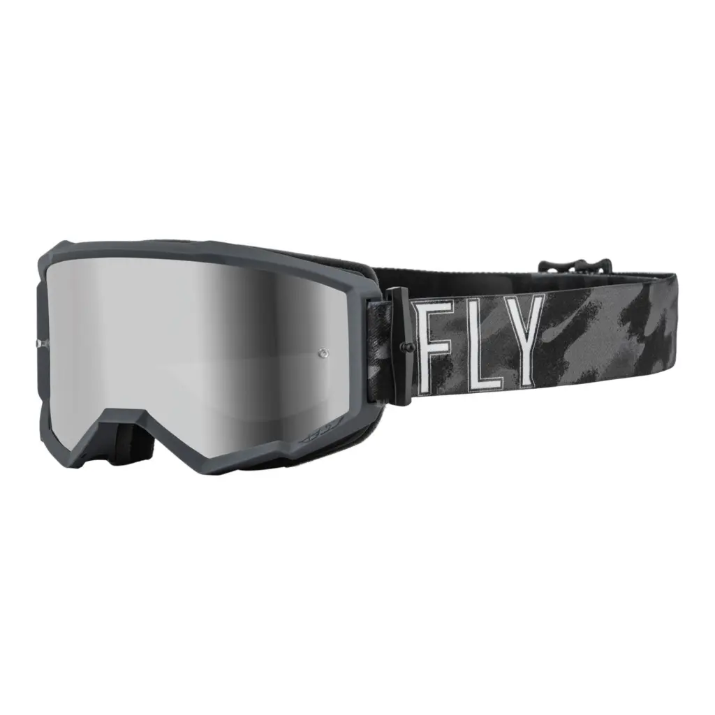 Fly Zone S.E Tactic Youth Camo + Silver Mirror/Smoke Motocross Goggles