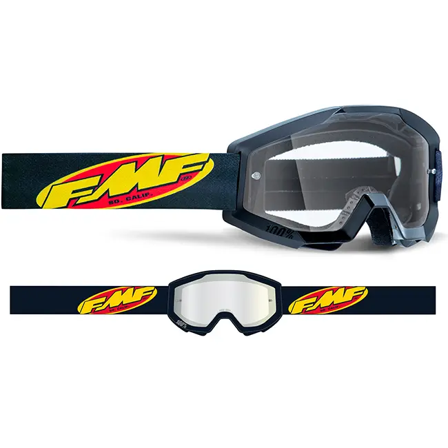 Motocross Goggles FMF Powercore Core Youth Black Clear Lens