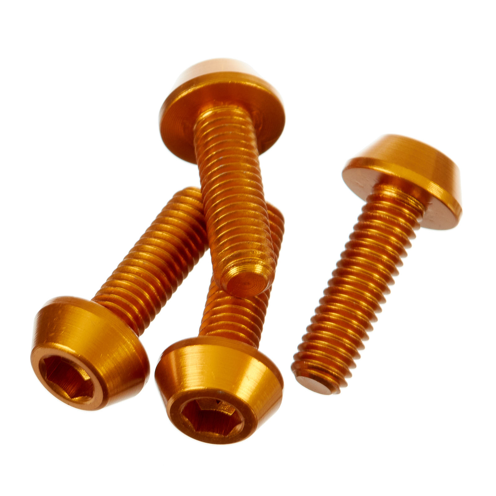 DRC ALUMINUM M6 TAPER BOLTS 20MM GOLD 4PCS - Image 1