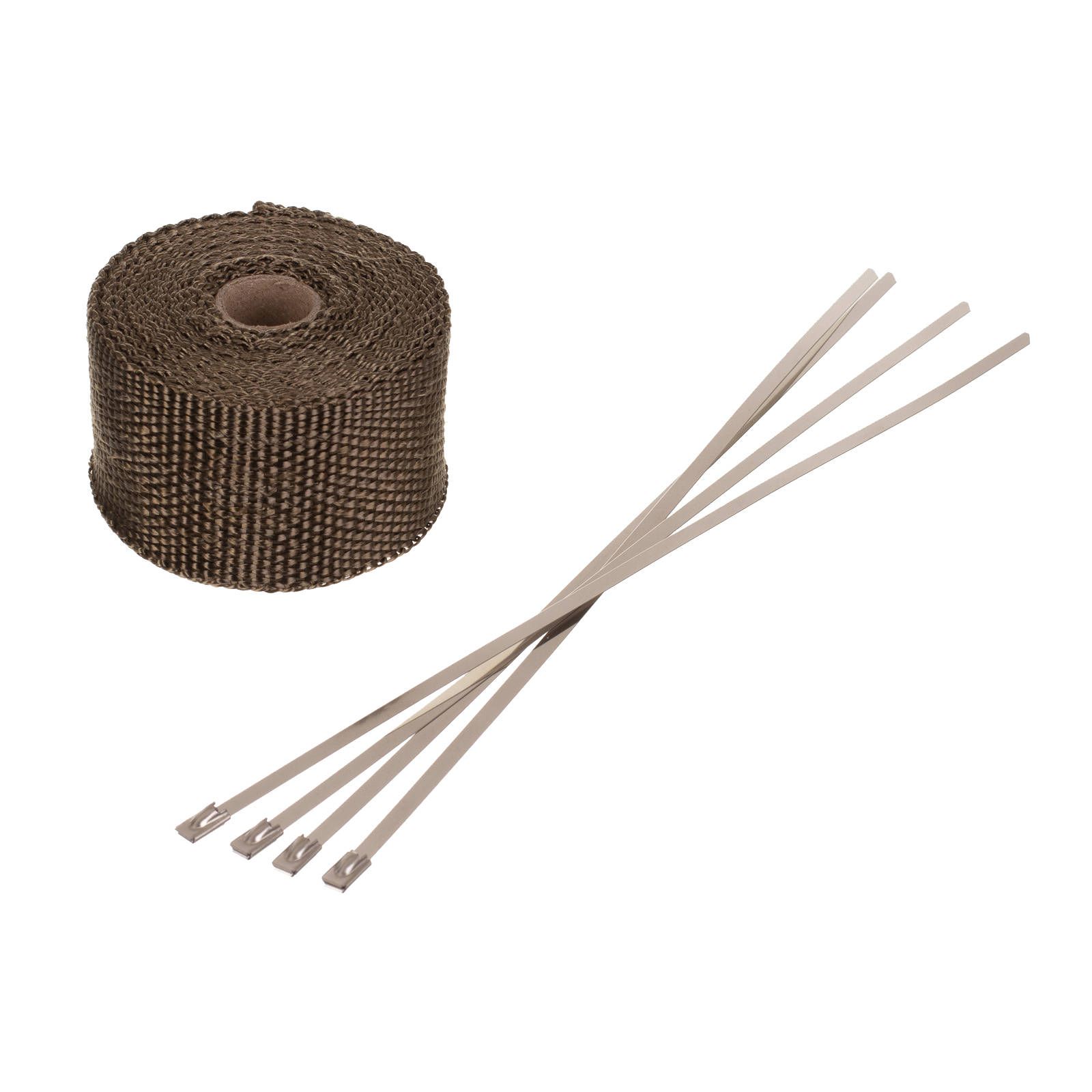 WHITES EXHAUST WRAP -GOLD 50MM x 5M 700C - WITH 4 S/S TIES - Image 1