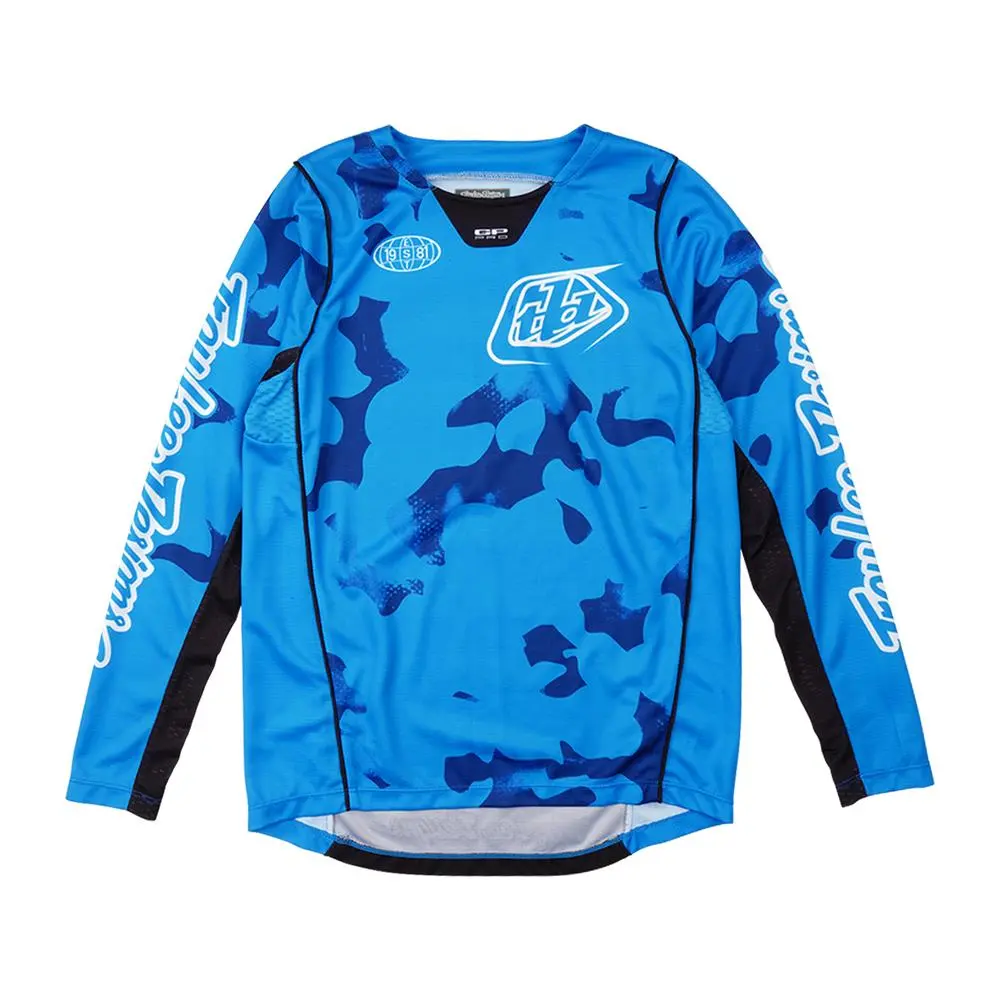 Troy Lee Designs GP Pro Blotted Motocross Jersey Youth Bright Blue