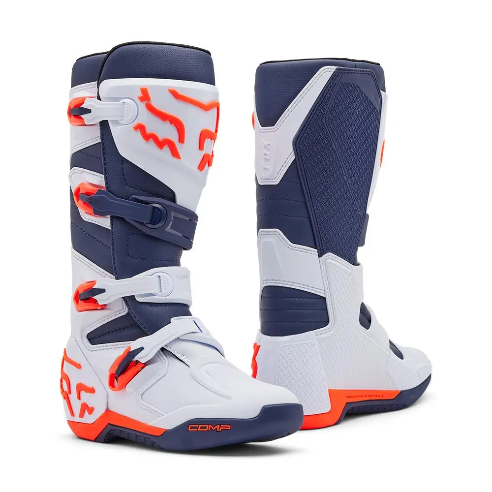 Fox Comp Motocross Boots White/Navy