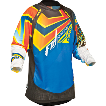 Motocross Jersey Fly 2014 Youth Evolution "Vertigo" Blue/Yellow/Black - Image 1