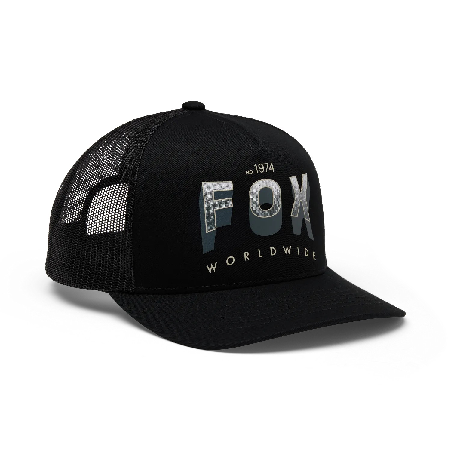 Fox Block Mesh Trucker Hat Black - Image 1