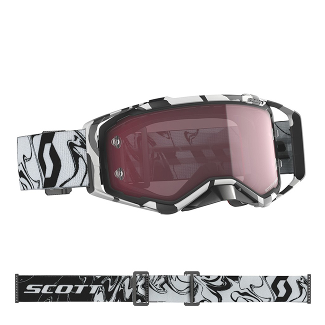 Scott Prospect Amplifer Motocross Goggles Marble Black / White Rose Works Lens - Image 1