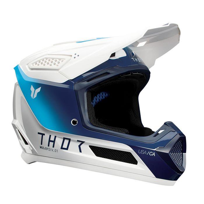 Thor Fleet Storm Motocross Helmet White/Navy - Image 2