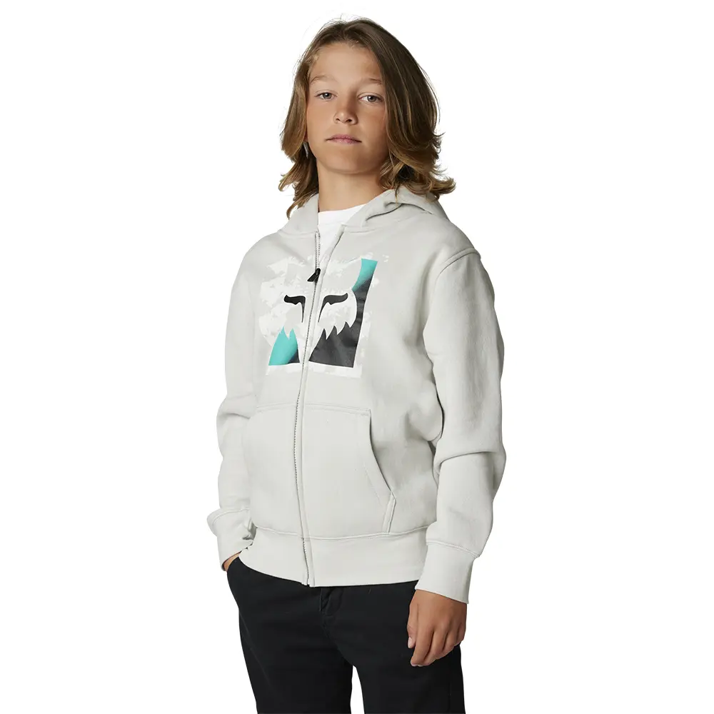 Fox Detonate Zip Fleece Hoody Youth Light Grey