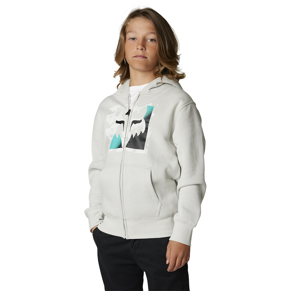 Fox Detonate Zip Fleece Hoody Youth Light Grey - Image 2