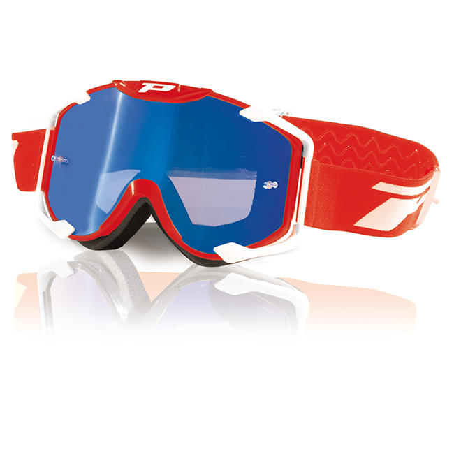 Progrip Goggle Red/White Blue Mirrored Lens - Image 1