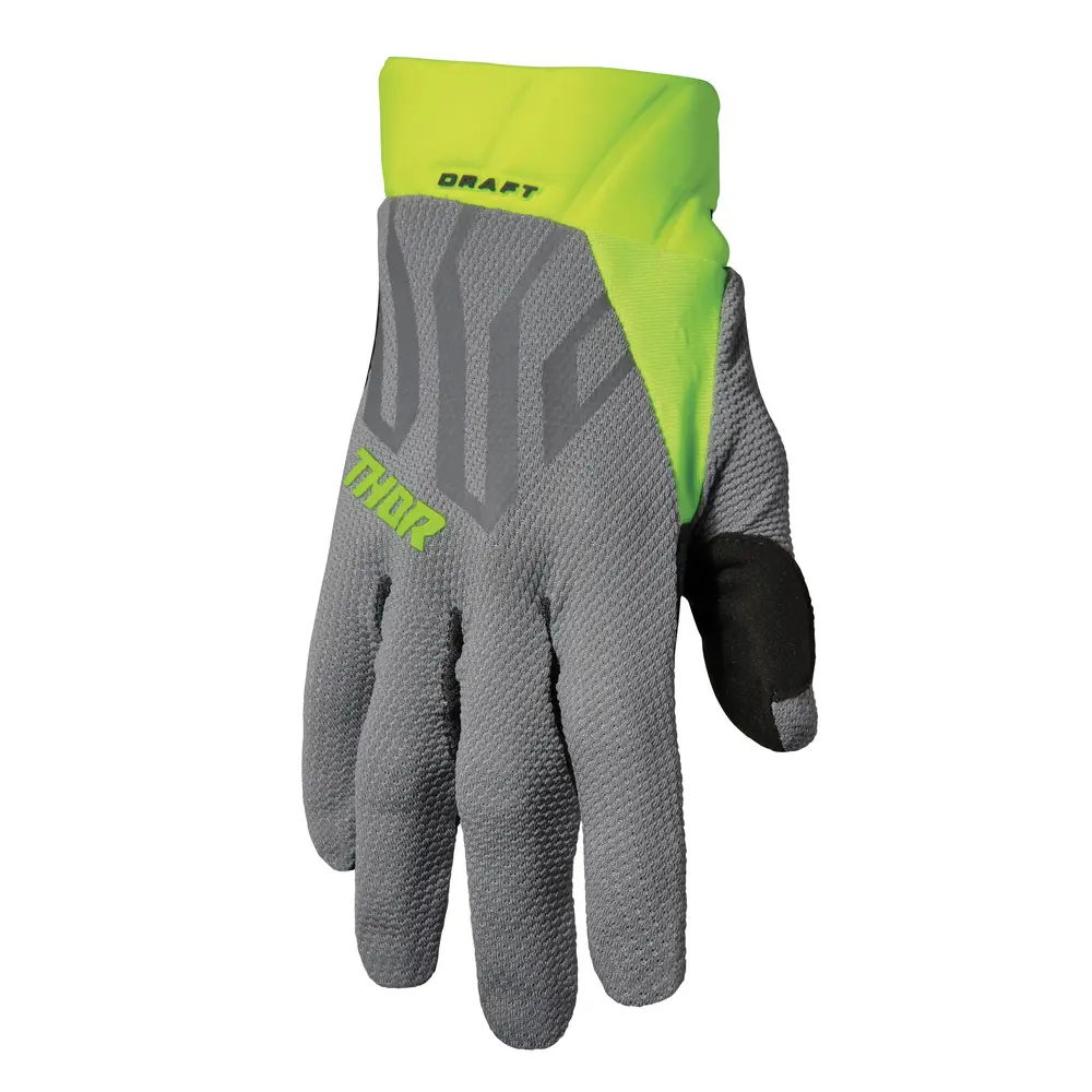 Thor Draft Motocross Gloves Grey/Acid