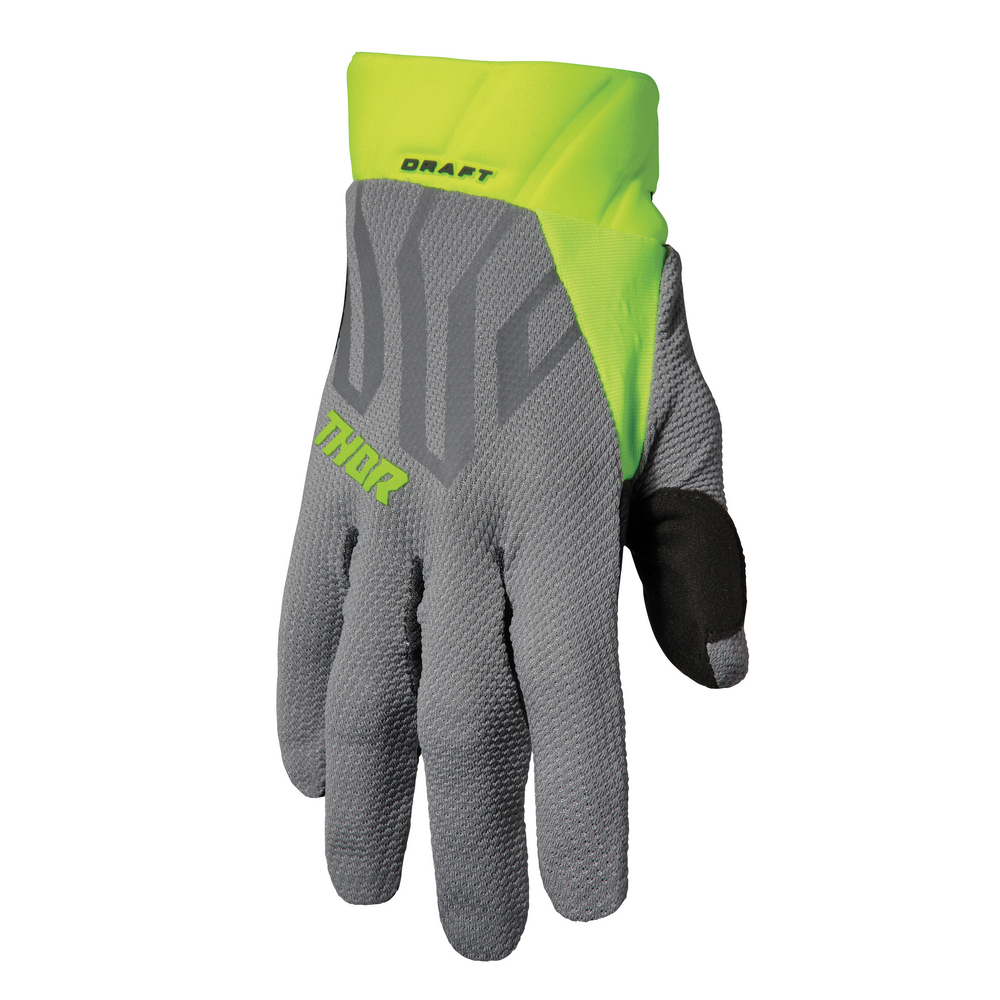 Thor Draft Motocross Gloves Grey/Acid - Image 1