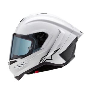 Alpinestars Supertech R10 Helmet Solid White Gloss/Matte Black - Image 2