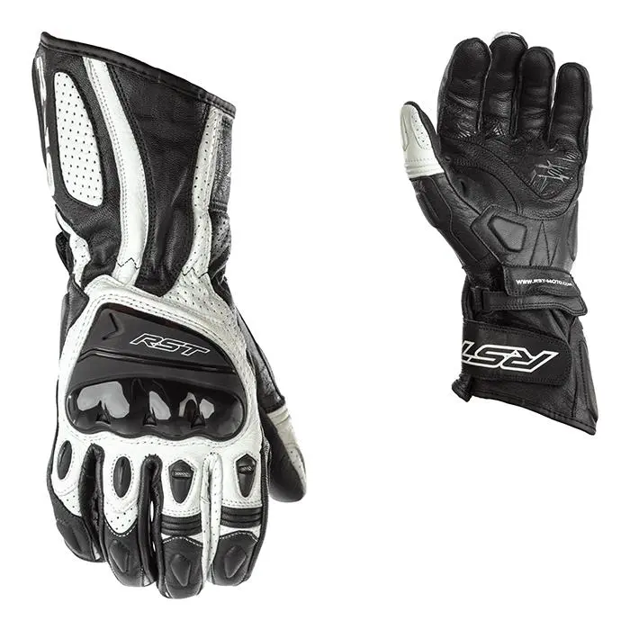 RST R-18 SEMI SPORT CE LEATHER GLOVE [BLACK/WHITE] 07 XS