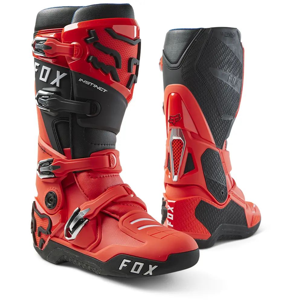 Fox Instinct Motocross Boots Flo Red