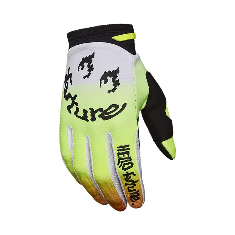 Fox 180 Hello Future Motocross Gloves White/Yellow - Image 1