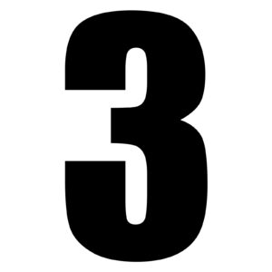 MOTION STD NUMBERS MX2 BLACK "3" 3PCS - Image 1