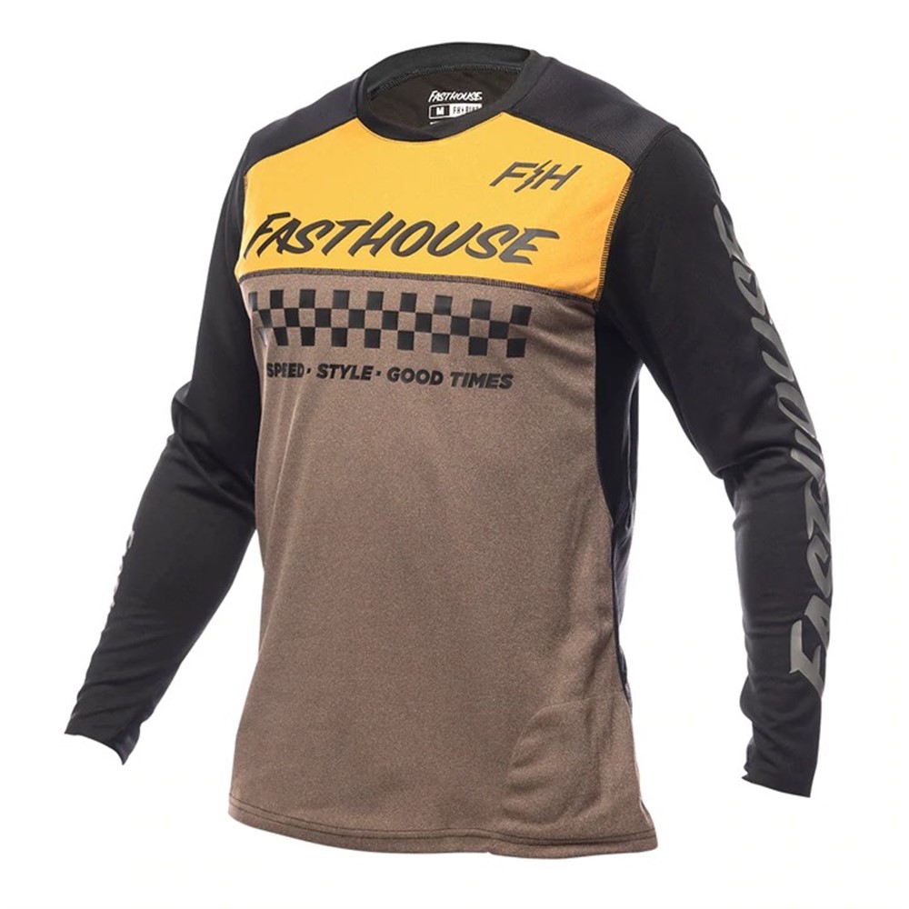 Fasthouse Alloy Mesa Long Sleeve Jersey Heather Gold/Brown - Image 1