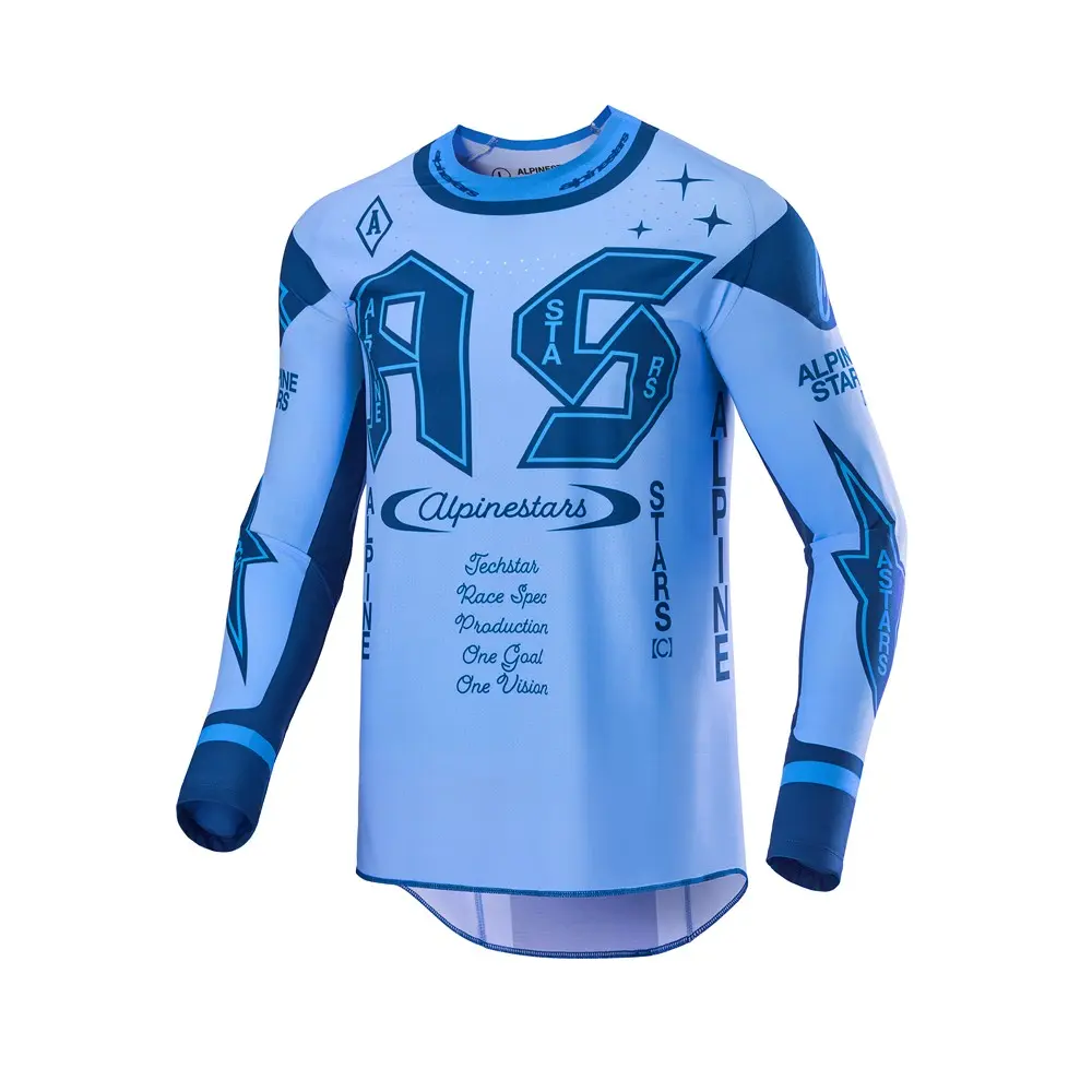 Alpinestars Techstar Limited Edition Steeler Motocross Jersey Light Blue/Sapphire Blue