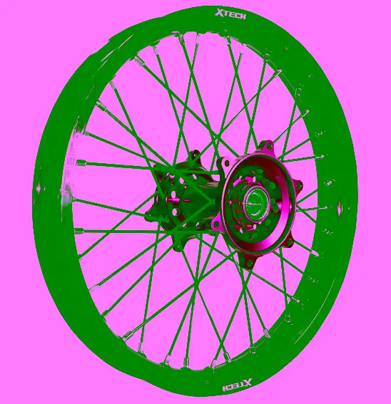 X TECH MX MINI WHEEL REAR YZ85/RM85 2002 UP BLK RIM/BLU HUB/SIL SPOKES 16 X 1.85