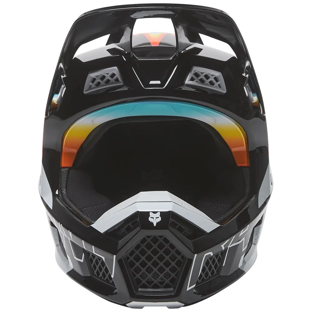 Fox V3 RS RELM Motocross Helmet ECE Black/White